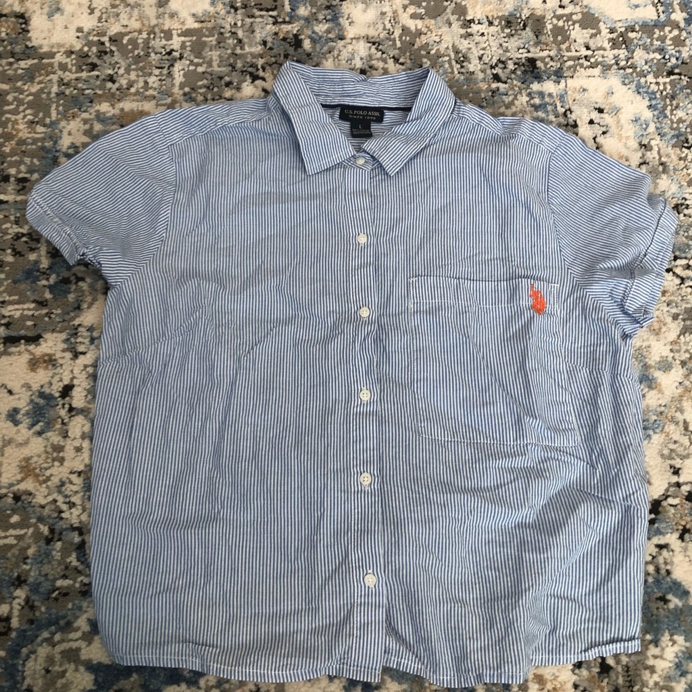 Girls polo tie knot shirt